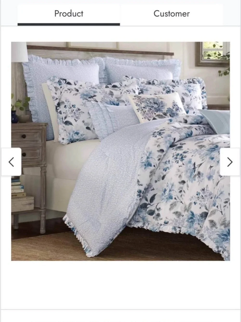 Laura Ashley Home - Queen Comforter Set, Reversible Cotton Bedding with shams